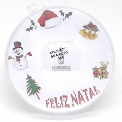 Foto Bola de Natal Acrílico 7cm - com divisória - Personalizar - kit c/ 10pç